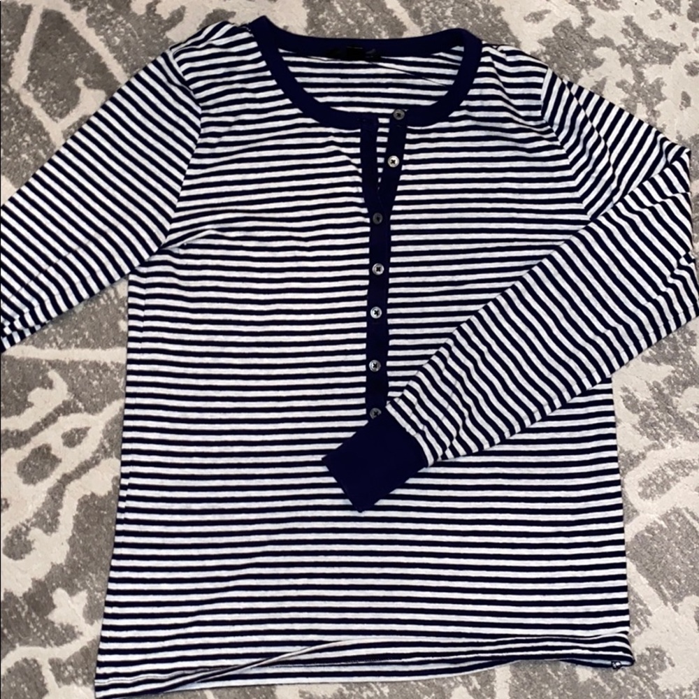 long sleeve stripped j. crew shirt